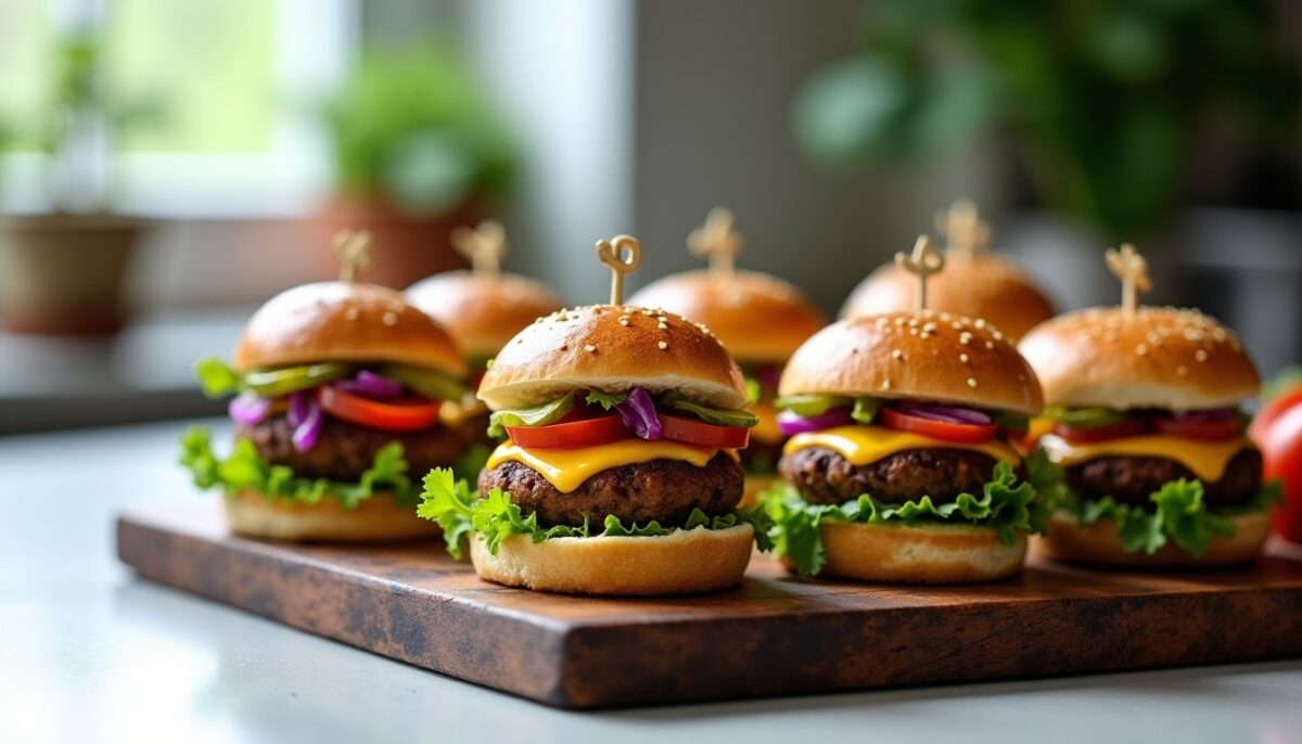 Mini burgers végétariens : recette simple et idées de garnitures sans viande pour un apéritif gourmand