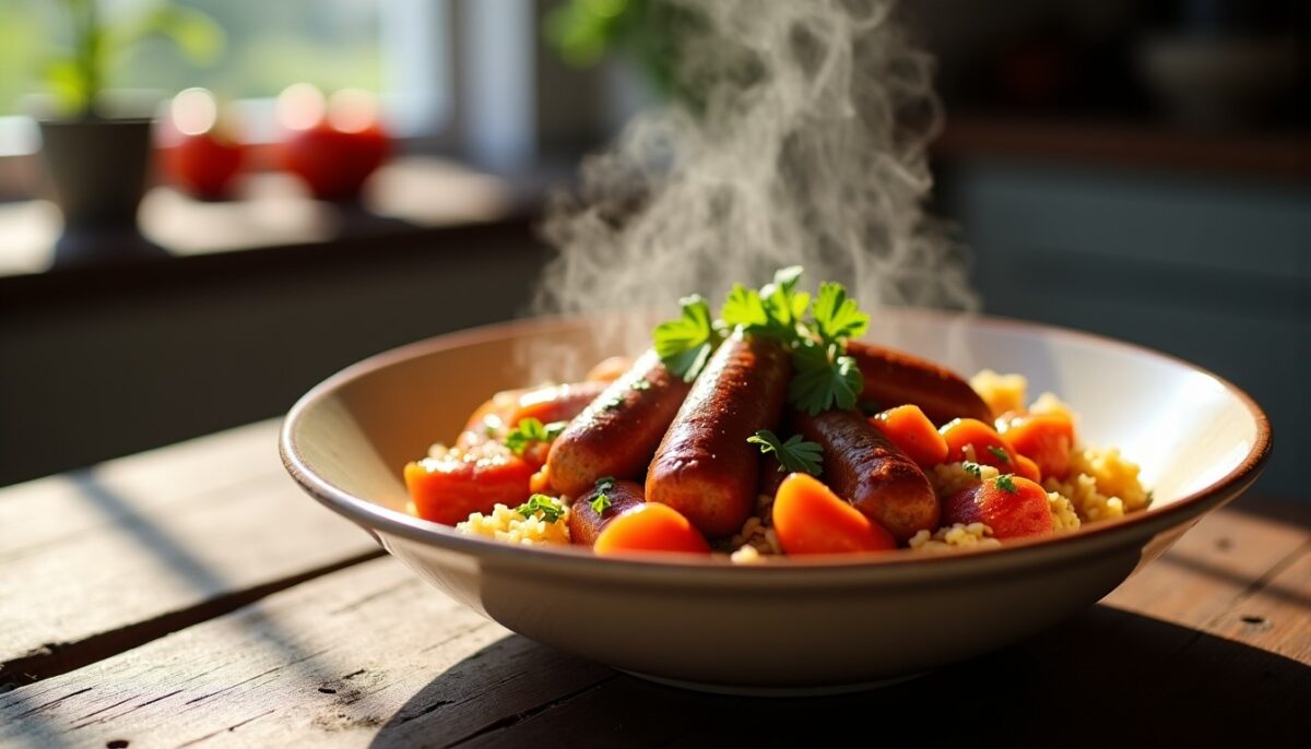 Recette facile du rougail saucisse : un classique créole pleine de saveurs