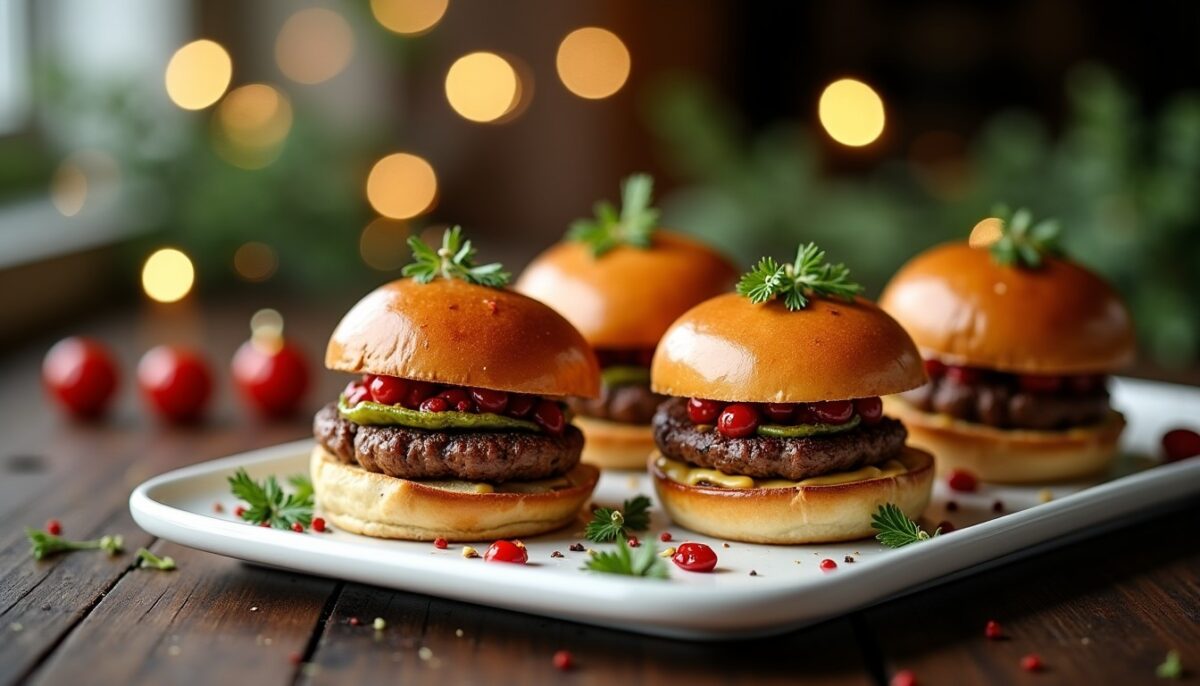 Délices festifs : idées originales de garnitures pour mini burgers à l&rsquo;apéro de Noël